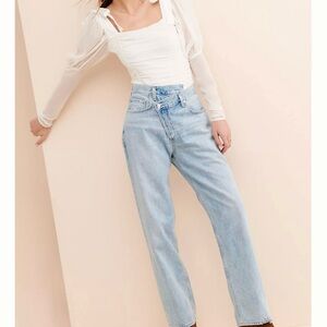 AGOLDE Light Blue High-Rise Straight Jeans - Women
